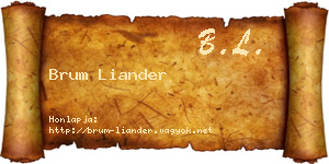 Brum Liander névjegykártya